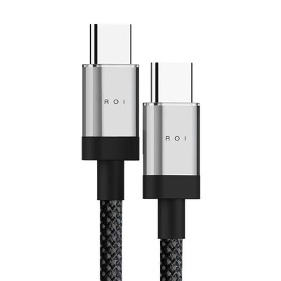 כבל USB-C ל-USB-C באורך 1 מטר, 60W, שחור – ROI